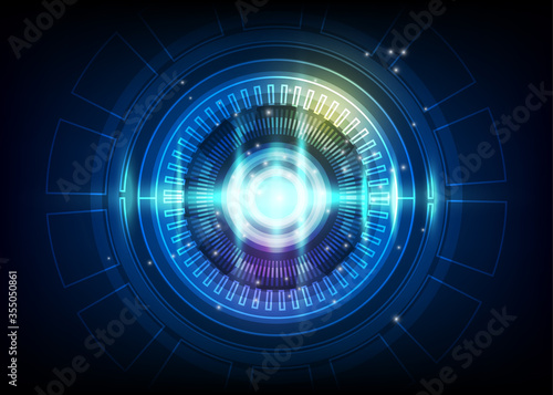 digital cyber technology circle vector background