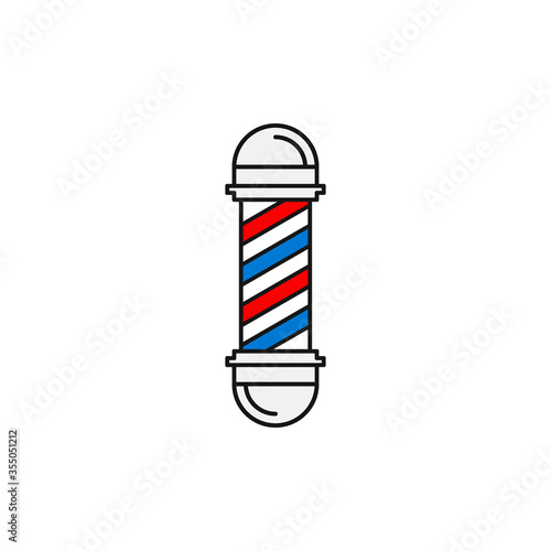 Barber pole icon flat vector illustration
