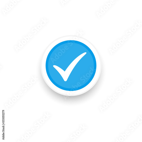 Blue check mark icon vector design, profile verified badge