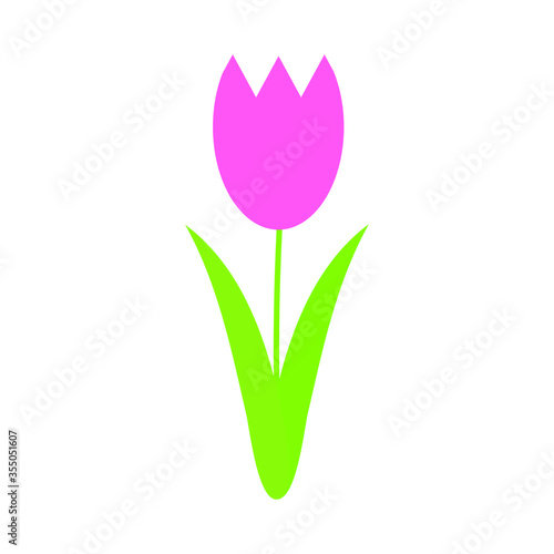 tulip flower vector in cartoon style 