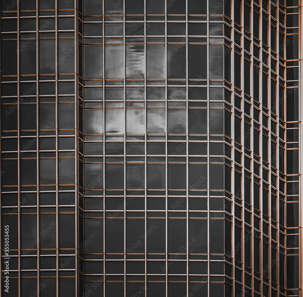 Hong Kong Business Building Closed up; Black and Golden color Hong Kong Business Building Closed up; Black and Golden color