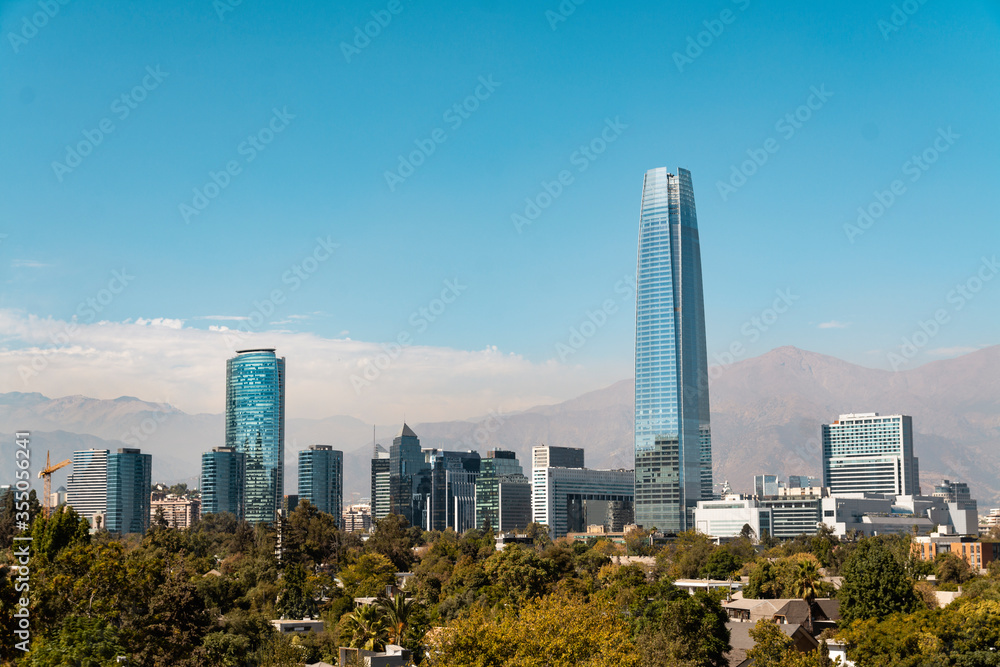 Fototapeta premium view of the city of Santiago de Chile