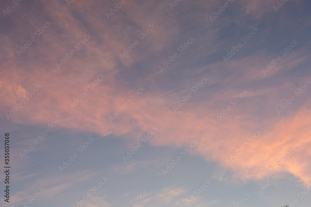 Beautiful Pink Clouds on a Clear Blue Morning Sky