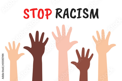 The hand of a black American raised to stop violent acts against a foreigner