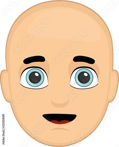 Vector illustration of a bald person's face

