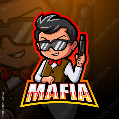 Mafia mascot esport logo design