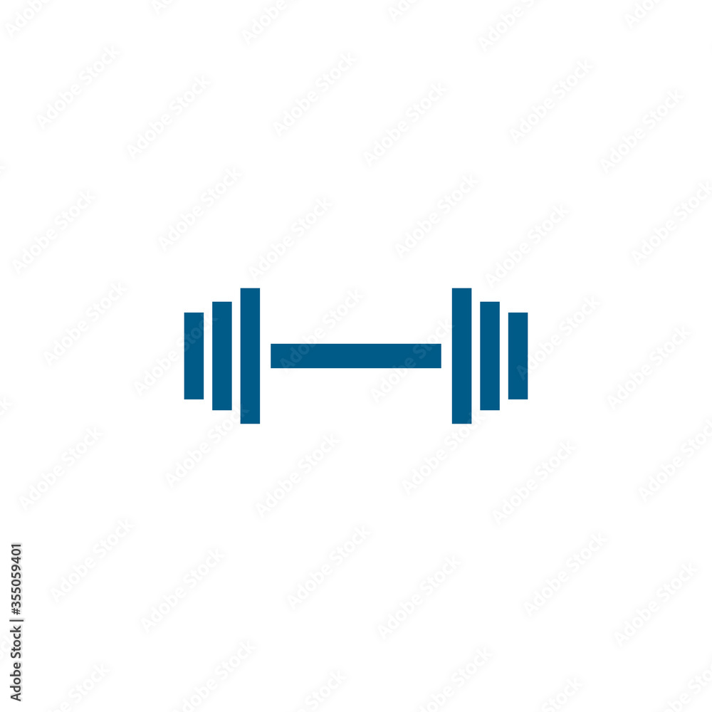 Barbell Line Blue Icon On White Background. Blue Flat Style Vector Illustration Barbell Line Blue Icon On White Background. Blue Flat Style Vector Illustration