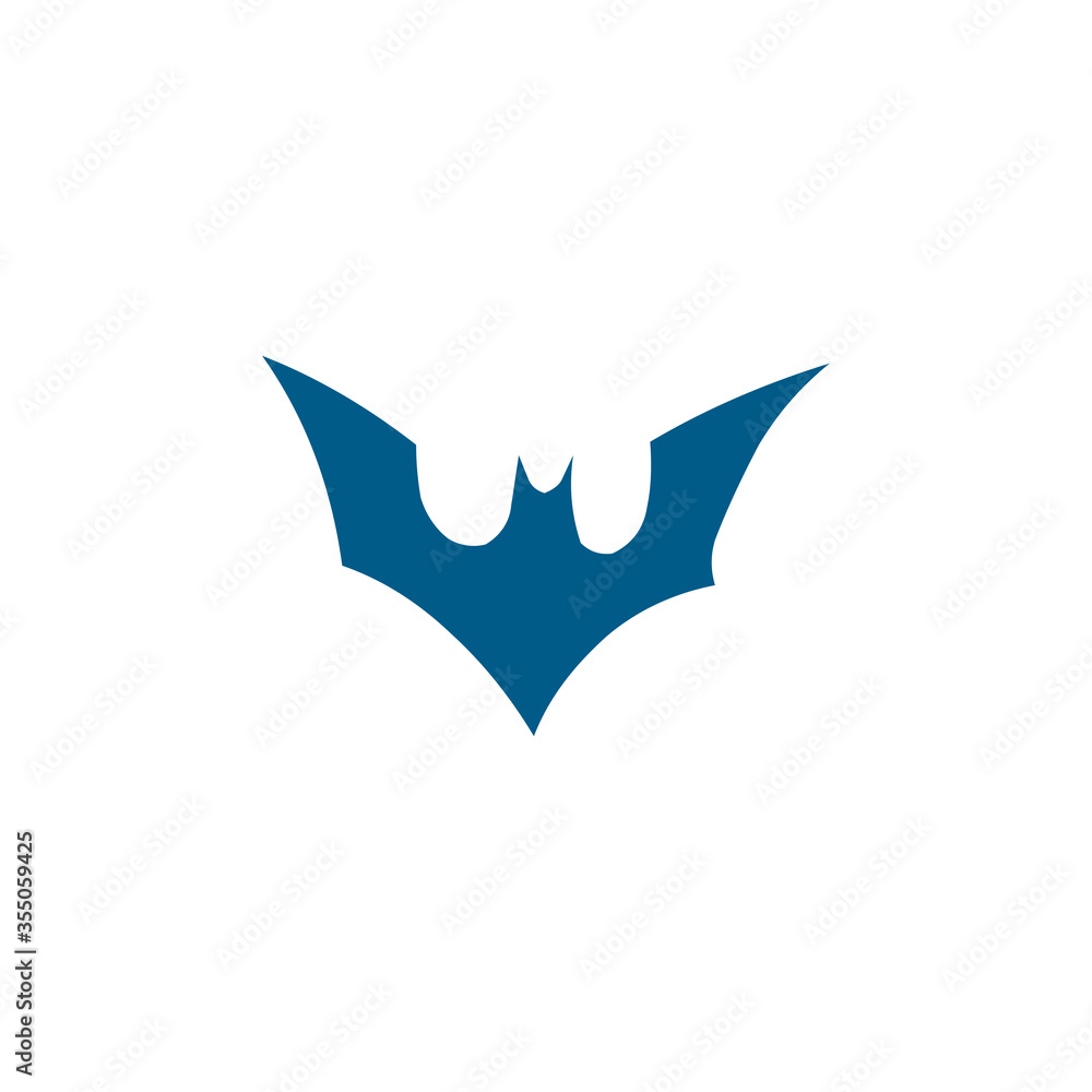 Bat Blue Icon On White Background. Blue Flat Style Vector Illustration Bat Blue Icon On White Background. Blue Flat Style Vector Illustration
