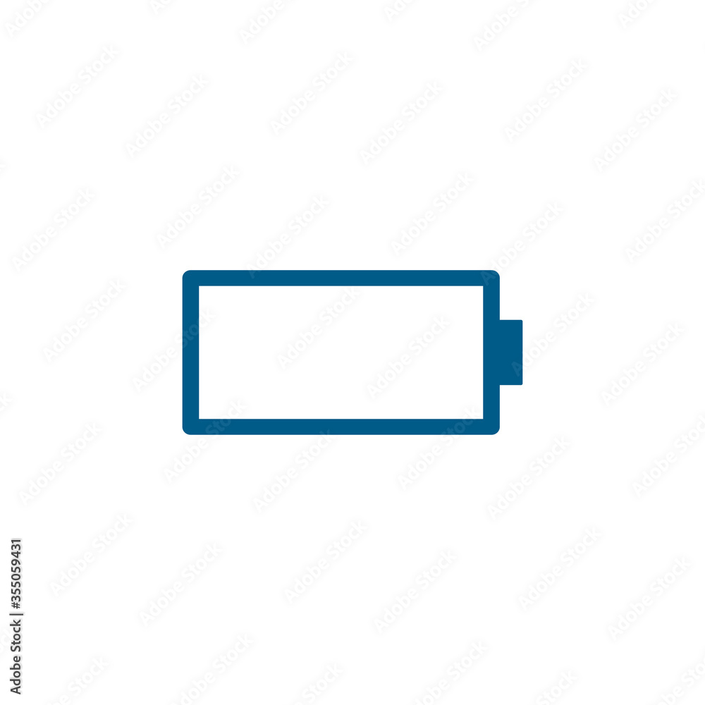 Battery Blue Icon On White Background. Blue Flat Style Vector Illustration