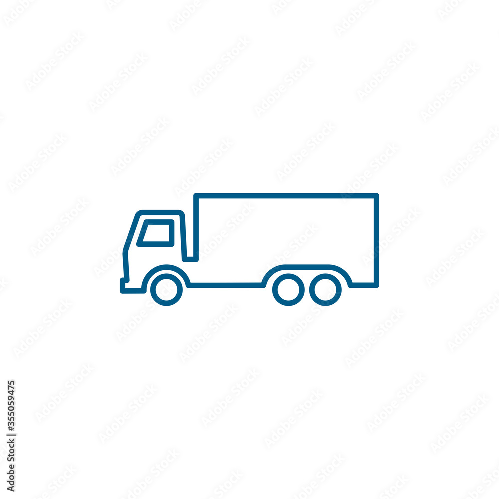 Big Truck Line Blue Icon On White Background. Blue Flat Style Vector Illustration Big Truck Line Blue Icon On White Background. Blue Flat Style Vector Illustration