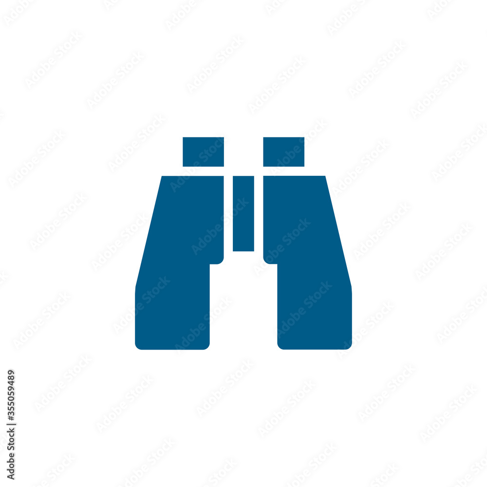 Binocular Blue Icon On White Background. Blue Flat Style Vector Illustration Binocular Blue Icon On White Background. Blue Flat Style Vector Illustration