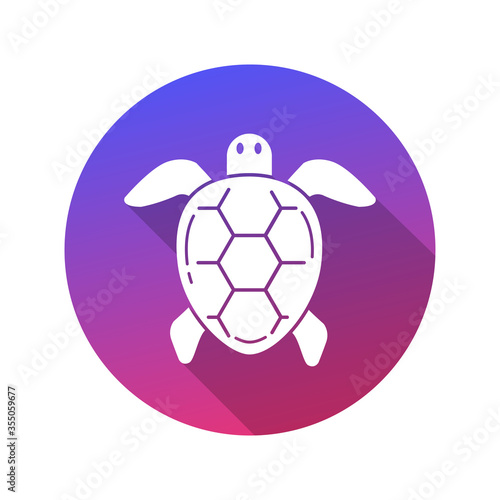 Sea Turtle Icon with Shadow. 