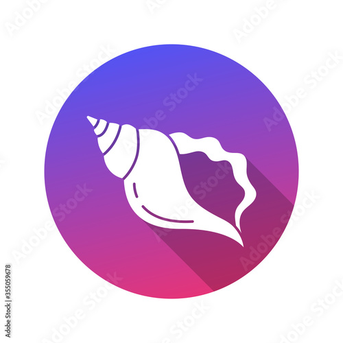 Sea Shell Turtle Icon with Shadow. 