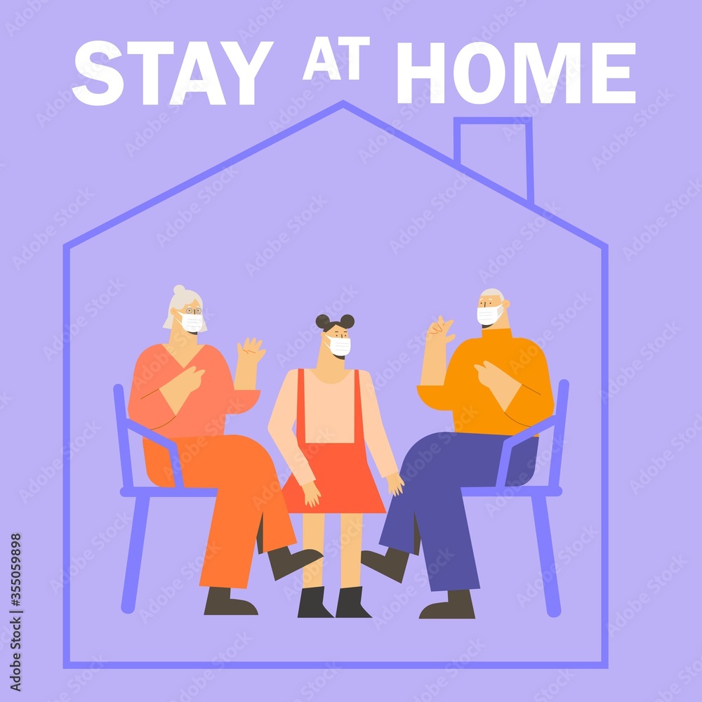 Stay at home adults and children are protected from the new coronavirus COVID-2019