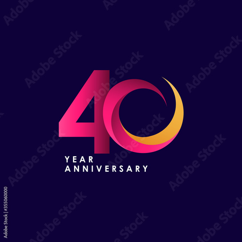 40 Years Anniversary Celebration Vector Template Design Illustration