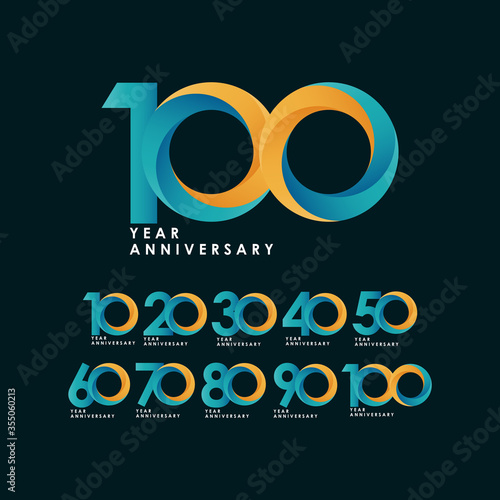 100 Years Anniversary Celebration Full Color Vector Template Design Illustration