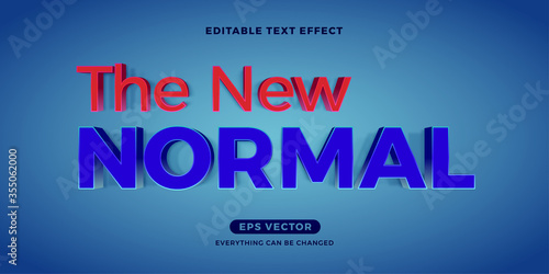 Modern Blue New Normal editable text effect vector