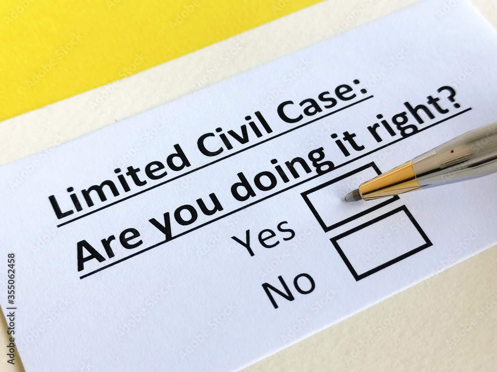 Obraz premium Questionnaire about civil litigation