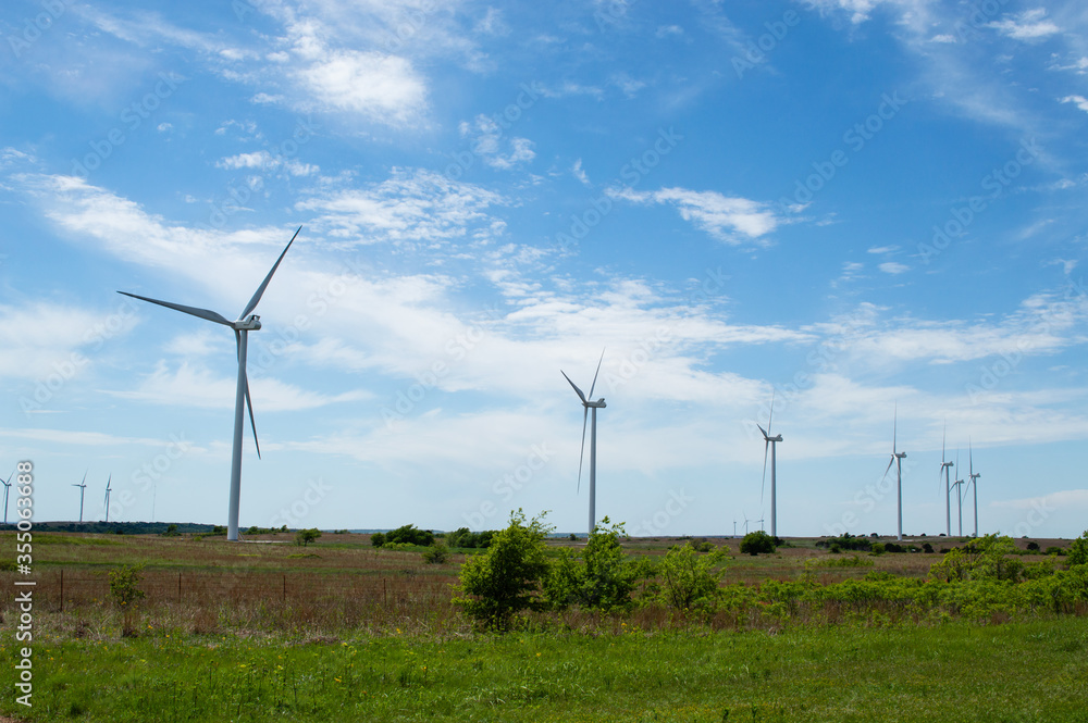 Wind Turbines in Field