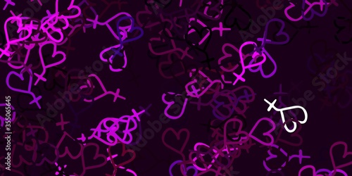 Light Pink vector pattern with feminism elements.