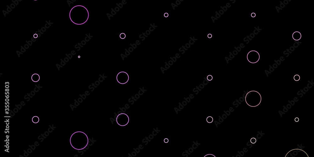 Dark Pink, Green vector backdrop with dots. Abstract colorful disks on simple gradient background. Pattern for websites.
