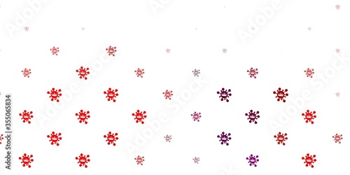 Light pink, red vector backdrop with virus symbols.