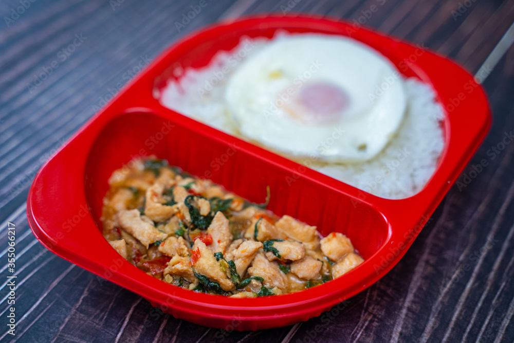 stir fried chicken with basil and fried egg stir fried chicken with basil and fried egg