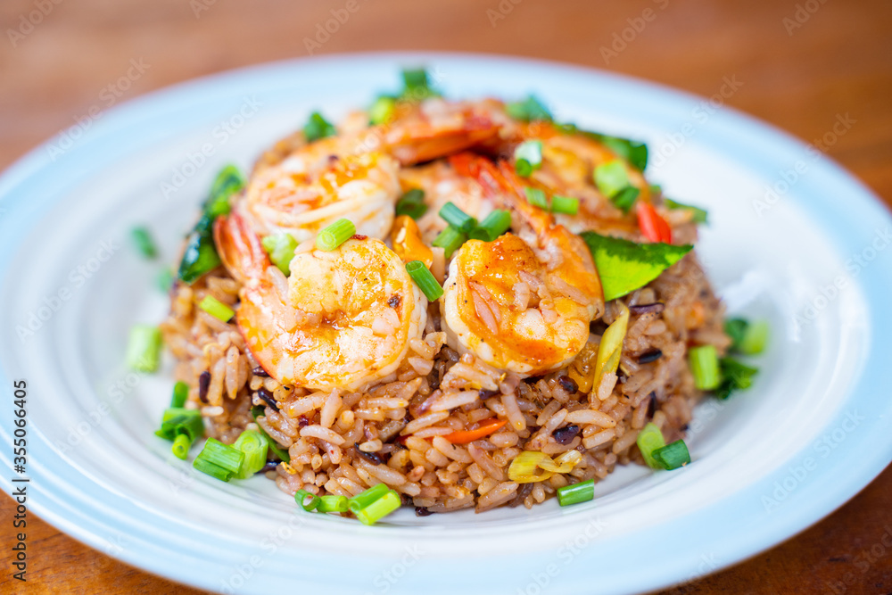 Khao Pad Tom Yum Goong spicy fried rice with shrimp Khao Pad Tom Yum Goong spicy fried rice with shrimp