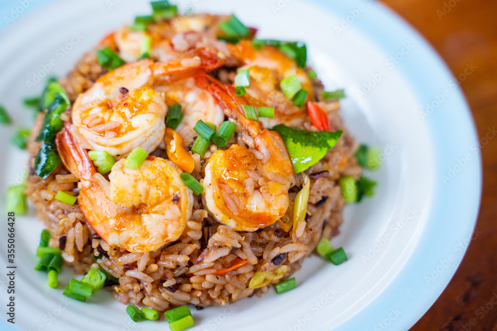 Khao Pad Tom Yum Goong spicy fried rice with shrimp Khao Pad Tom Yum Goong spicy fried rice with shrimp