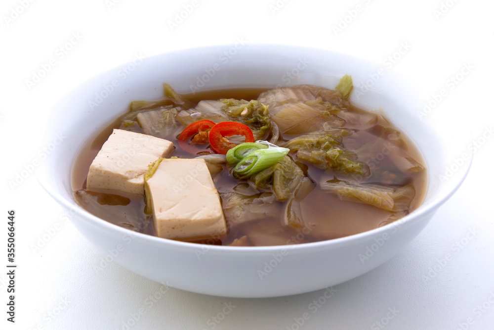Korean food cabbage soup with tufu Korean food cabbage soup with tufu