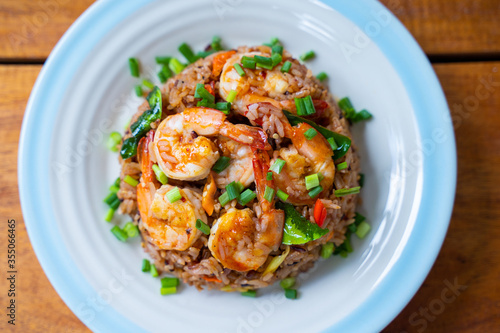 Khao Pad Tom Yum Goong spicy fried rice with shrimp