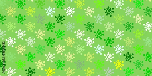 Light Green, Yellow vector texture with disease symbols.
