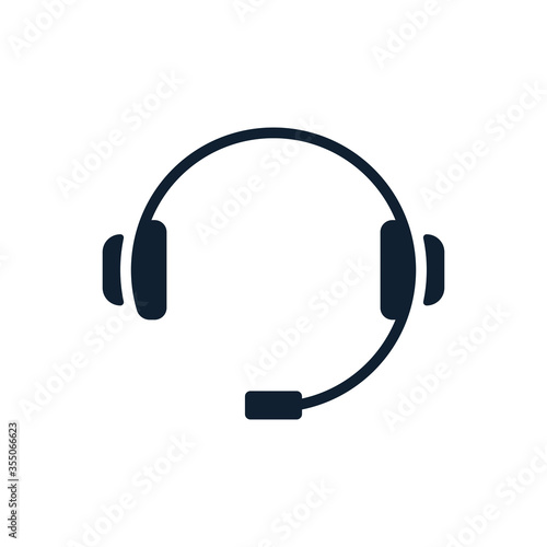 Headphones icon with microphone
