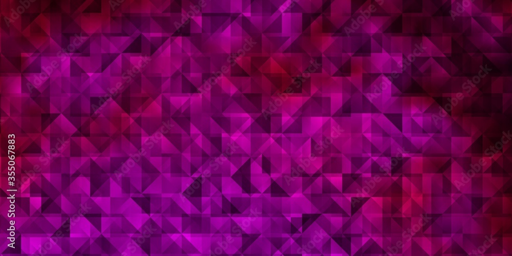 Obraz premium Light Pink vector texture with triangular style.