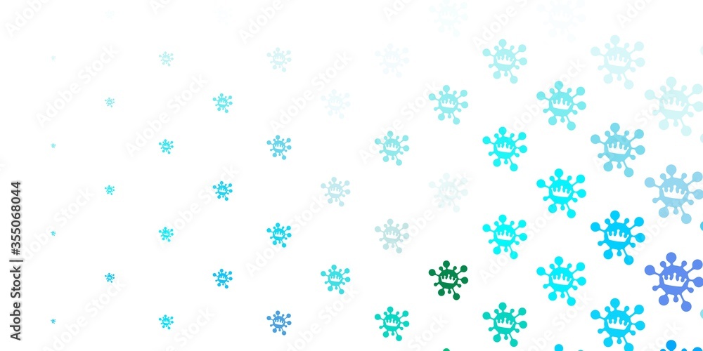 Light blue, green vector template with flu signs. Light blue, green vector template with flu signs.