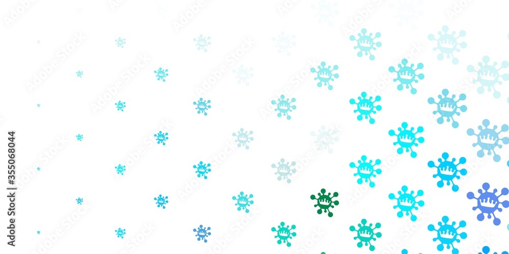 Light blue, green vector template with flu signs.