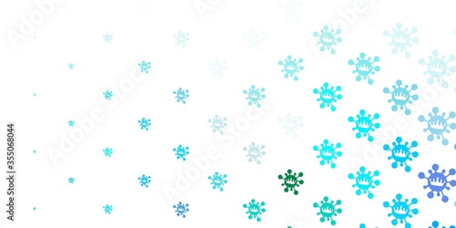 Light blue, green vector template with flu signs.