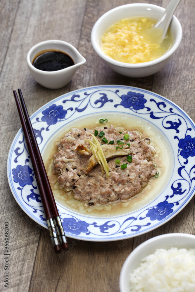 steamed minced pork with salted fish, chinese cuisine