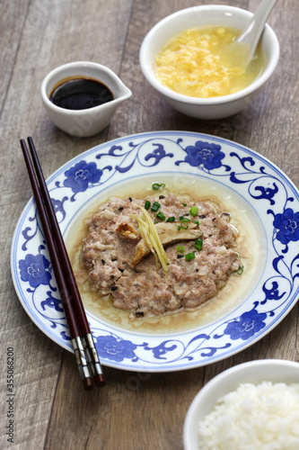 steamed minced pork with salted fish, chinese cuisine