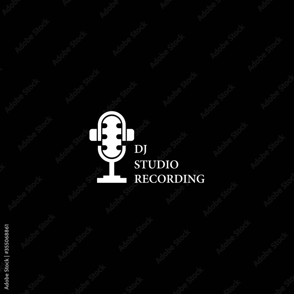 DJ studio recording logo template vector icon design DJ studio recording logo template vector icon design