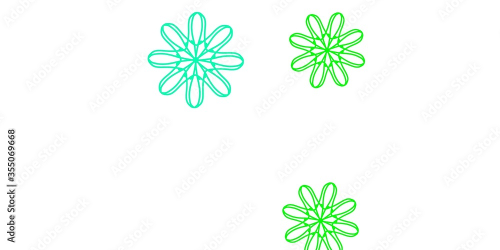 Light Green vector natural layout with flowers.