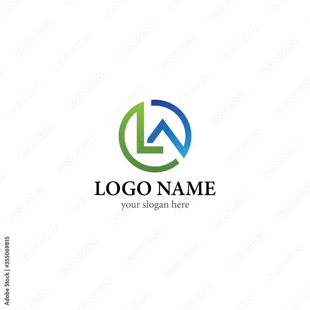 LA Letter logo business template vector icon LA Letter logo business template vector icon