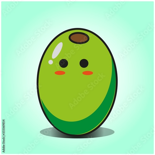 Cute olive cartoon mascot character vector design