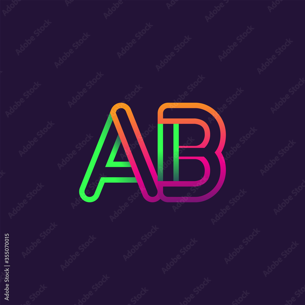 initial logo letter AB, linked outline rounded logo, colorful initial logo for business name and company identity. initial logo letter AB, linked outline rounded logo, colorful initial logo for business name and company identity.