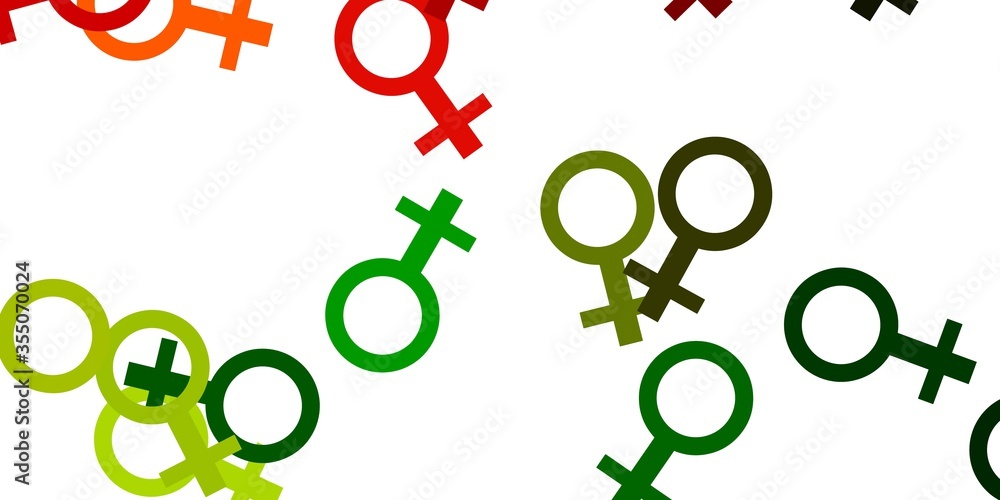 Light Green, Red vector template with businesswoman signs. Light Green, Red vector template with businesswoman signs.
