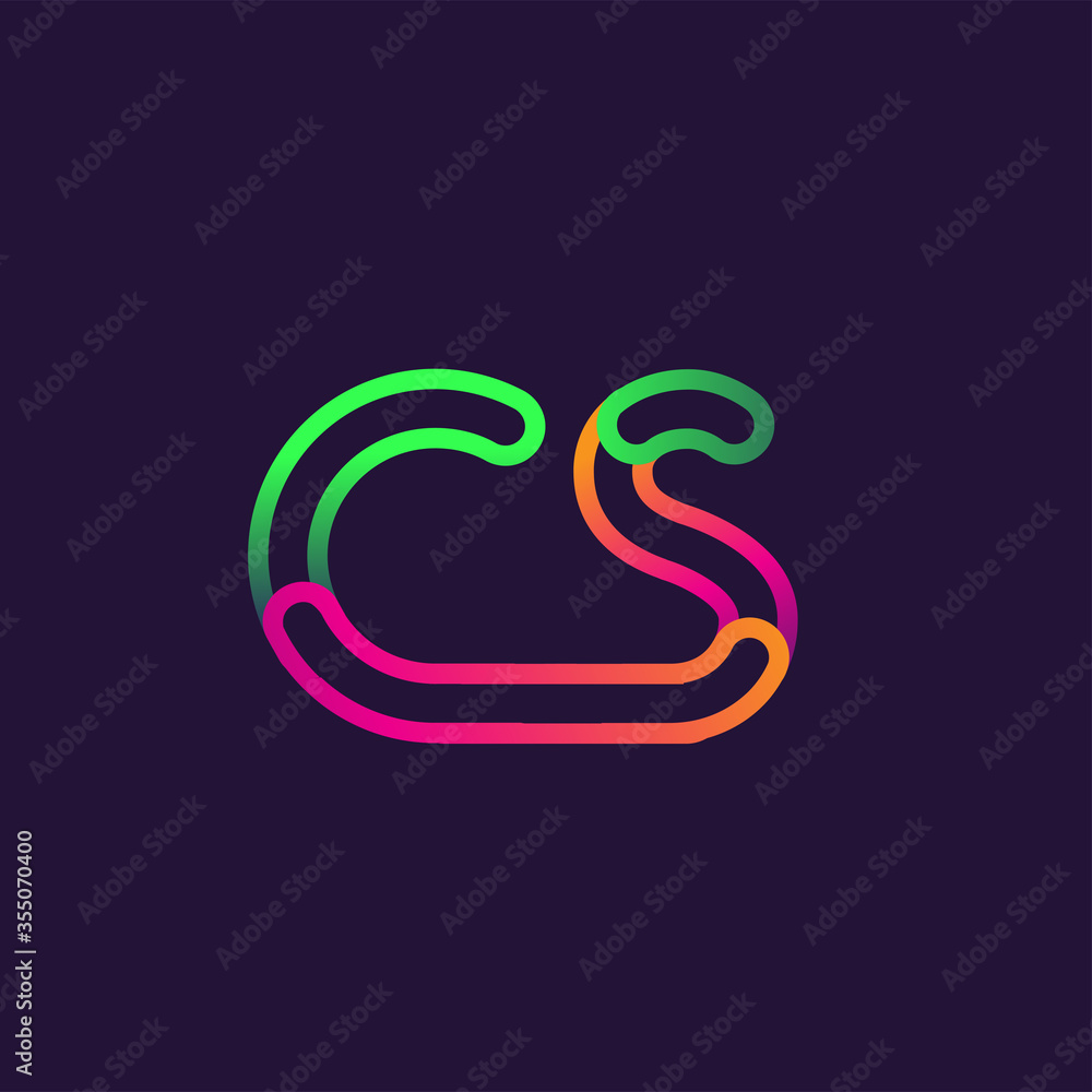 initial logo letter CS, linked outline rounded logo, colorful initial logo for business name and company identity. initial logo letter CS, linked outline rounded logo, colorful initial logo for business name and company identity.