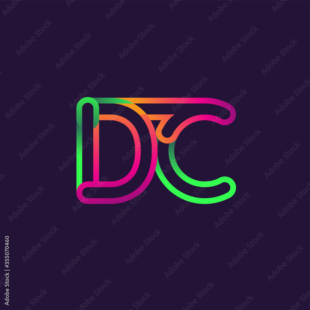 initial logo letter DC, linked outline rounded logo, colorful initial logo for business name and company identity. initial logo letter DC, linked outline rounded logo, colorful initial logo for business name and company identity.