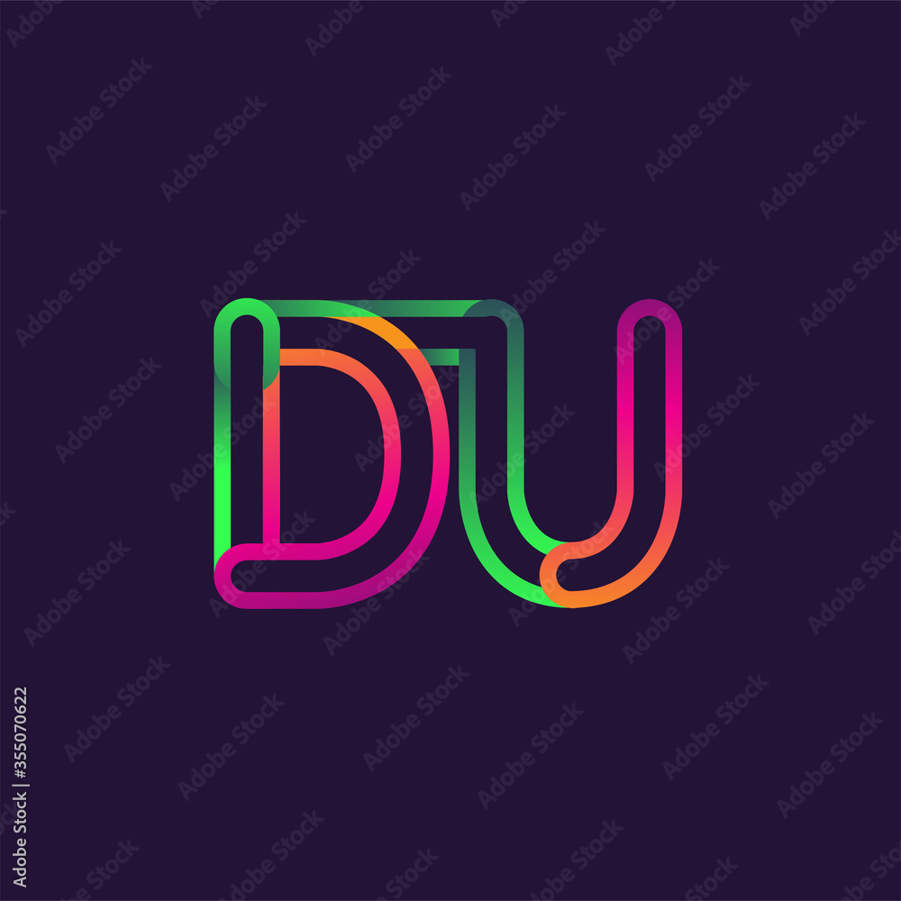 initial logo letter DU, linked outline rounded logo, colorful initial logo for business name and company identity. initial logo letter DU, linked outline rounded logo, colorful initial logo for business name and company identity.