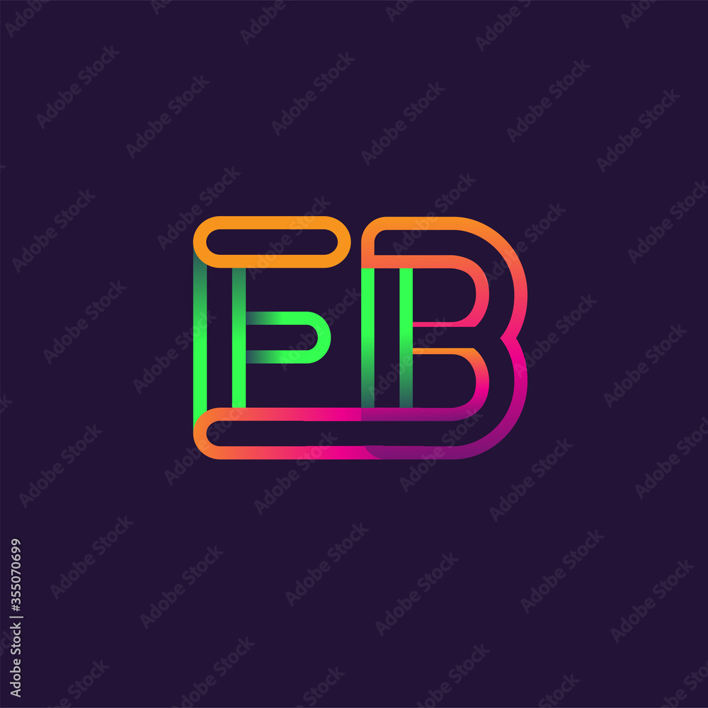 initial logo letter EB, linked outline rounded logo, colorful initial logo for business name and company identity. initial logo letter EB, linked outline rounded logo, colorful initial logo for business name and company identity.