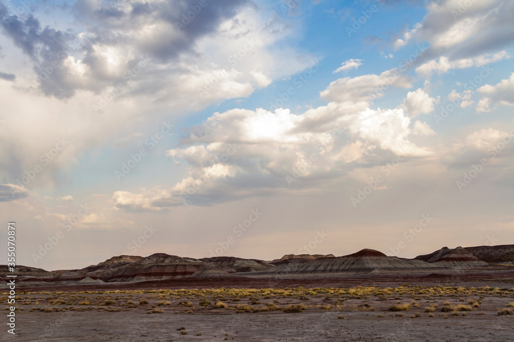 The sky above the Painted Desert of Petrified Forest National Park, Arizona